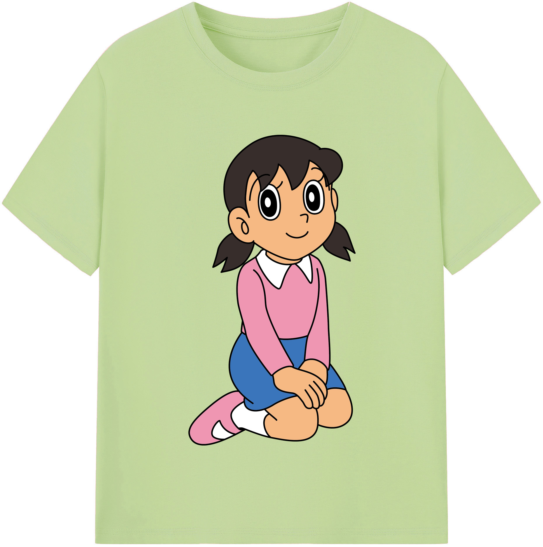 （画像用） ドラえもん みなもと しずか Doraemon Shizuka Minamoto 綿100％半袖Tシャツ（フロントプリント）